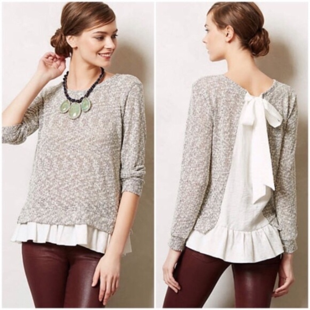 Anthropologie clu and Willoughby tie back sweater